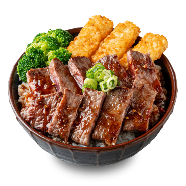 甘辛ソースの牛ステーキ丼